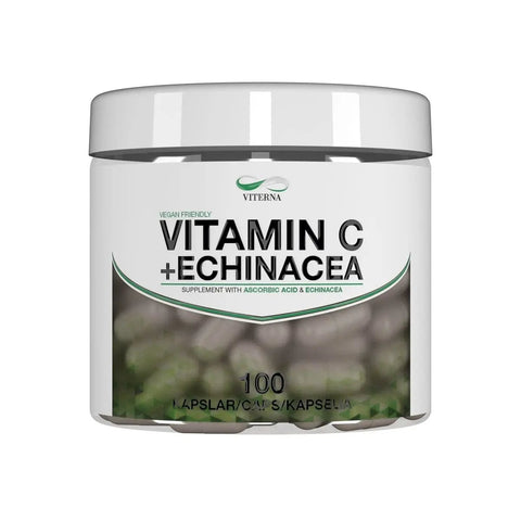 Vitamin C 500 mg + Echinacea 100 mg 100 caps Vegan - VITERNA - VICE100